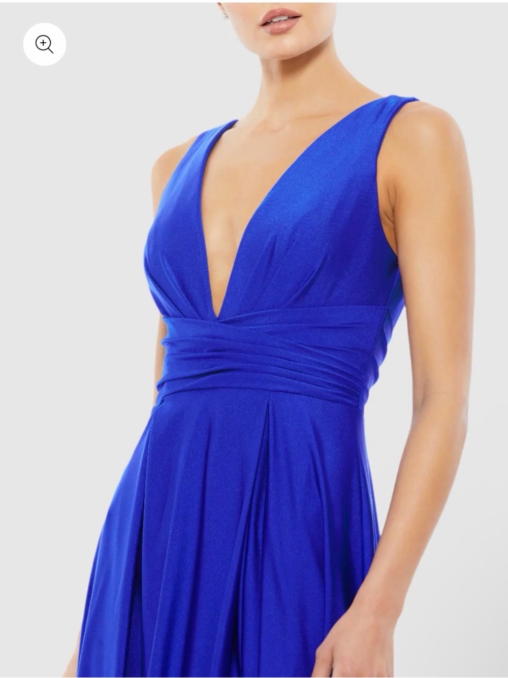 Mac Duggal Royal Blue Plunging V-Neck Gown – Size 0 – NWT 💙✨